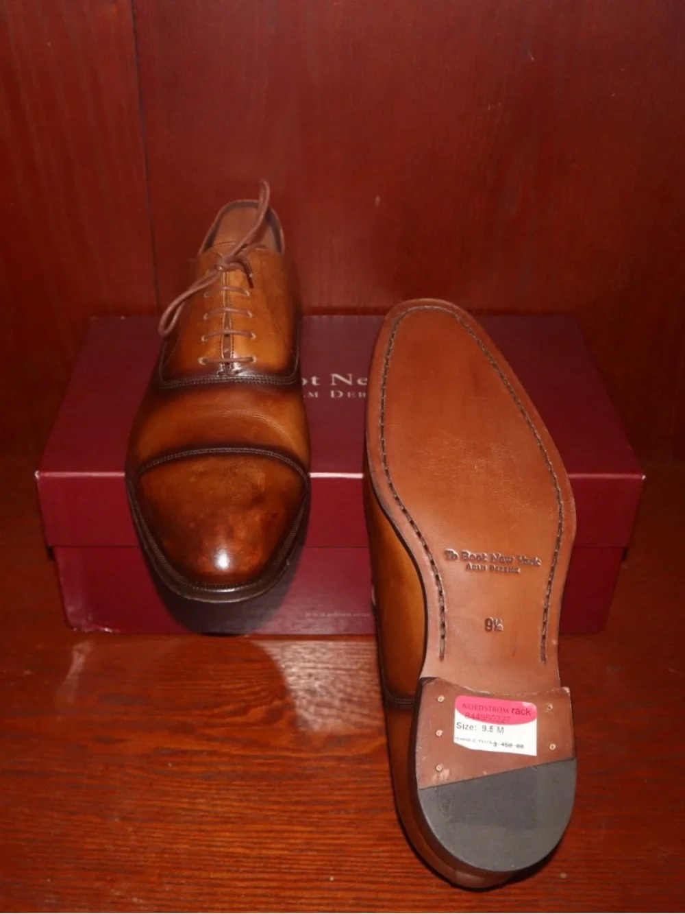 To Boot Brown Burnished Cap-Toe Oxford Lace-Up
